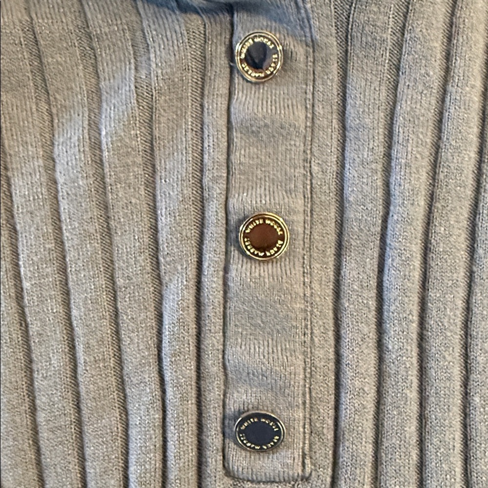 White House Black Market Light Blue Ribbed Blouse EUC - Picture 4 of 5